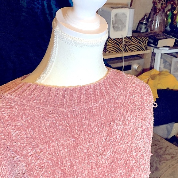 Pink Sweater Knit Vintage Oversized Super soft Pink Martini Size Large Coquette - Picture 12 of 12